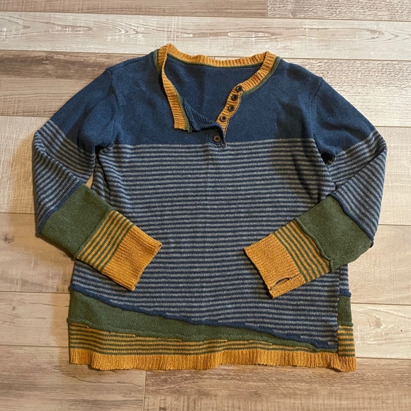 Blue and grey sweater with asymmetrical details - Picture 1 of 1